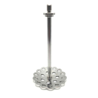 USA-made stainless steel avocado masher project kit with curved 3-inch perforated base for custom turned handle