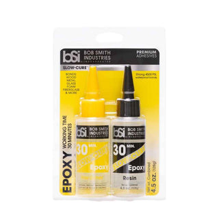 Bob Smith Industries BSI SLOW-CURE 30 Minute Epoxy 4.5 oz resin and hardener adhesive set.