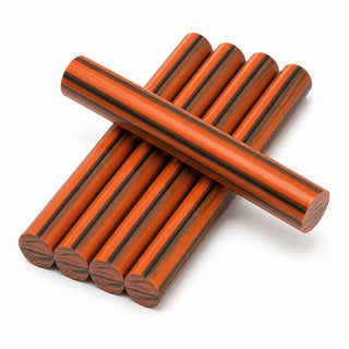 Four Bengal Stripe Poly Resin Pen Blanks grouped together with one blank crossing over the top, showcasing the consistent striped pattern.