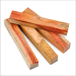 Bethlehem Carob pen blank from the Holy Land featuring warm golden tan, honey, and reddish-brown coloration for custom pen turning and woodworking projects. Group of 4