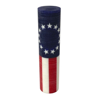 Betsy Ross Flag Acrylic Pen Blank featuring the original 13-star American flag design with blue field, white stars, and red and white stripes in premium pre-rounded acrylic for custom pen turning.