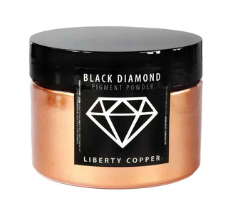Jar of Black Diamond Pigment Powder in Liberty Copper color on a white background