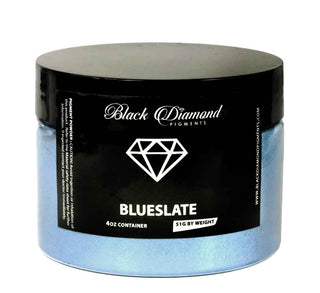 Jar of Black Diamond Pigments Blueslate on a white background