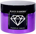 Jar of Black Diamond Purple Haze product on a black background