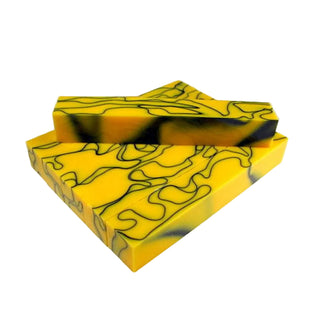 Black Ribbons on Yellow Acrylic Pen Blank AA-28