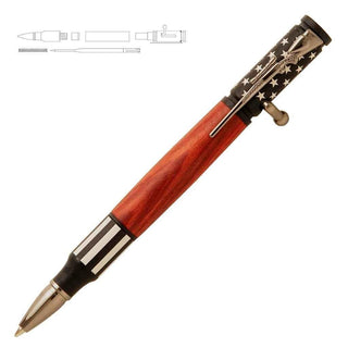 Bolt Action Pen Kits - Patriotic Ceramic