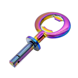 Heavy-duty bottle opener kit hardware with pink rainbow plating and threaded mounting stud
