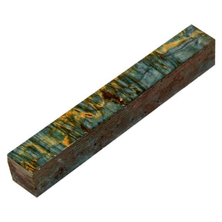 Box Elder Burl Pen Blanks - Dyed & Stabilized Turquoise