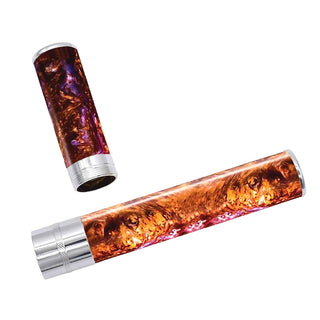 Cigar humidor turning kit woodworking project. Silver Plate. Open View