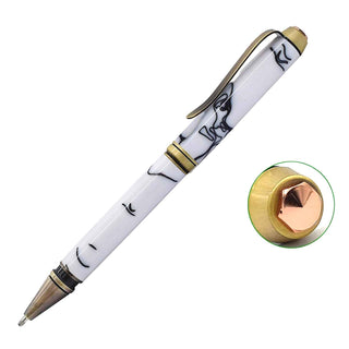 Woodturning cigarillo ballpoint pen kit. Antique Brass. Cap Detail