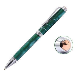 Woodturning cigarillo ballpoint pen kit. Chrome, cap detail