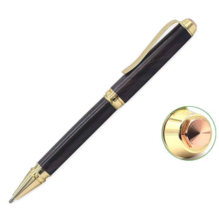 Woodturning cigarillo ballpoint pen kit. Gold. Cap Detail