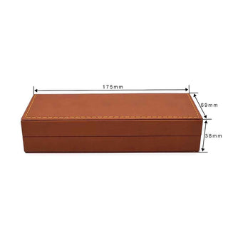 Classic Brown Leather Pen Box