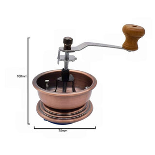 Bowl style coffee grinder kit mechanism in antique copper finish. Size