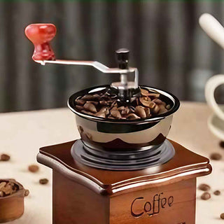 Bowl style coffee grinder kit mechanism in gun metal finish. Lifestyle