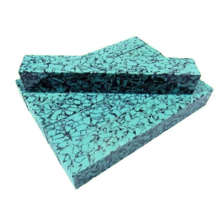 Crushed Turquoise Acrylic Pen Blank featuring turquoise stone-like chips suspended in a dark charcoal matrix with realistic black veining. Group view
