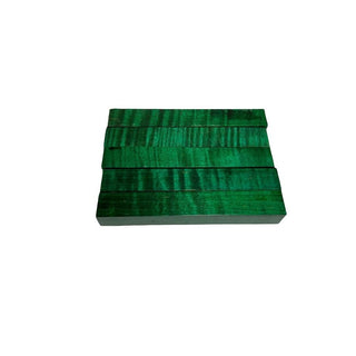 Curly Maple Pen Blanks - Stabilized & Dyed Green