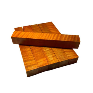 Curly Maple Pen Blanks - Stabilized & Dyed Orange