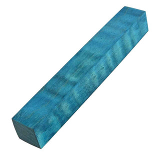 Stabilized Curly Maple Pen Blanks. Turquoise