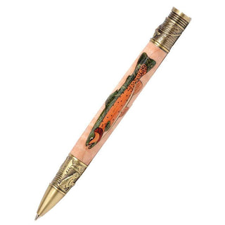 Cutthroat Laser Inlay Kit & Fly Fishing Antique Brass Twist Pen Kit Combo Pack