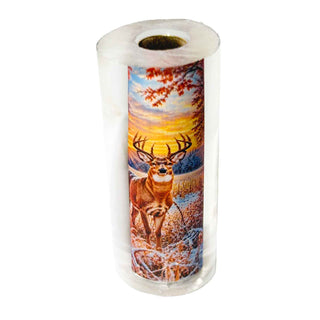 Deer Hunter Gun Hunter pre-tubed pen blank by John U featuring a whitetail buck in a seasonal woodland hunting scene.