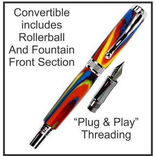Diamond Knurl Convertible Pen Kit - Chrome