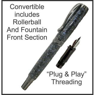 Diamond Knurl Convertible Pen Kit - Gunmetal
