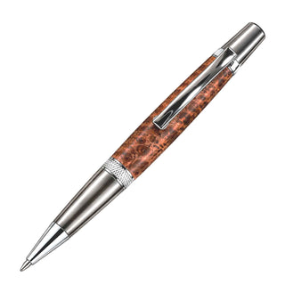 Diamond Knurl Ballpoint Pen Kit. Alt Black Ti & Chrome
