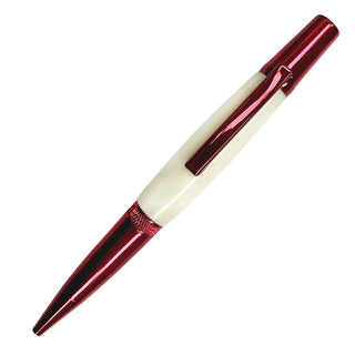Diamond Knurl Ballpoint Pen Kit in Red Titanium