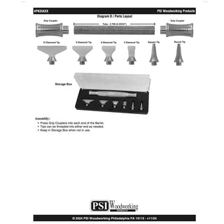 Interchangeable Diamond Painting Tool Kit Set (PSI) Instructions Page 2