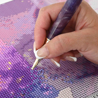 Interchangeable Diamond Painting Tool Kit Set (PSI). Gold. In use.
