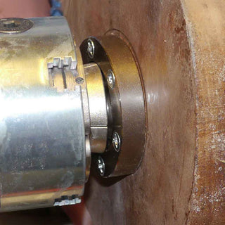 EWT Easy Faceplate Ring Mounted on a lathe