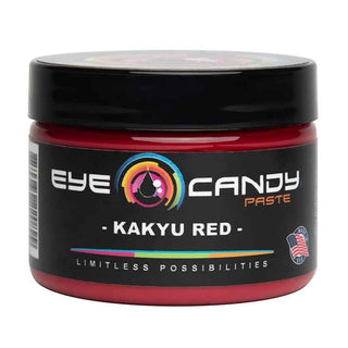 Jar of Eye Candy Paste in Kakyu Red color on a white background