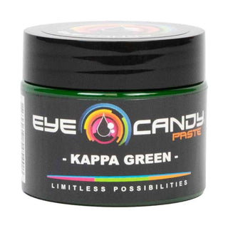 Jar of Eye Candy Paste Kappa Green on a white background