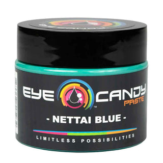 Jar of Eye Candy Paste Nettai Blue on a white background