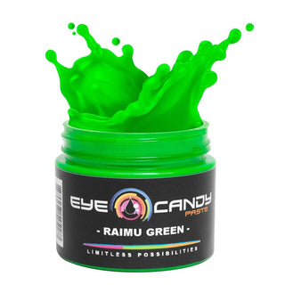 Jar of green paste with 'Eye Candy Paste' label on a white background