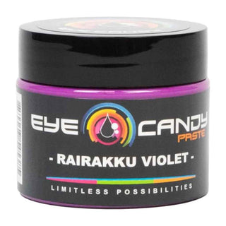 Jar of Eye Candy Paste in Rairakku Violet color on a white background