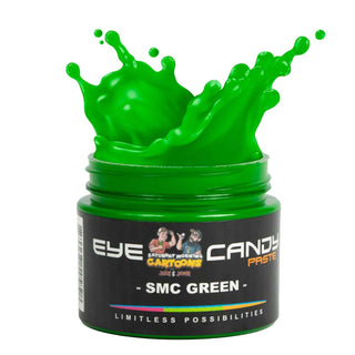 SMC Green paste jar with 'Eye Candy Paste' label on a white background