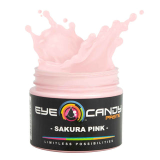 Sakkura Pink eye candy paste with splashes on a white background