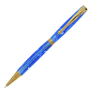 Fancy slimline ballpoint pen kit. Ti Gold