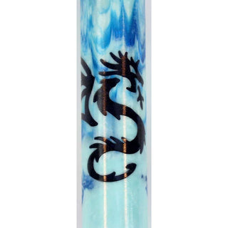 Fire Dragon Rotacrylic pen blank With 360 Flames - Water Blue