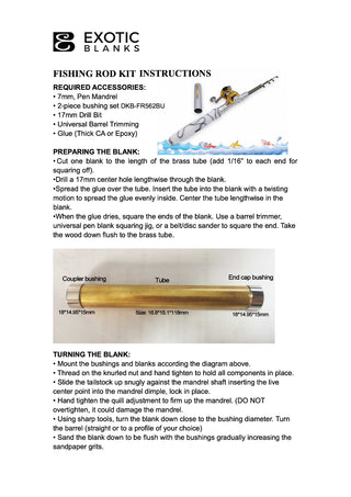 Fishing Rod Kit Instructions Page 1