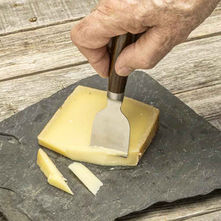 Stainless steel cheese knife hardware with custom turned handles. Flat Knife