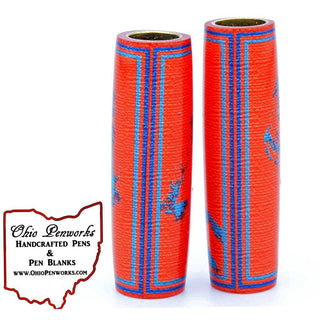 Football Pen Blank #38 - Orange & Aqua - Football Pen Kits