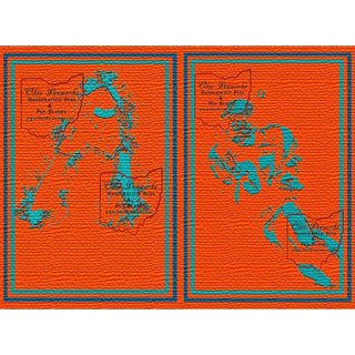 Football Pen Blank #38 - Orange & Aqua - Football Pen Kits