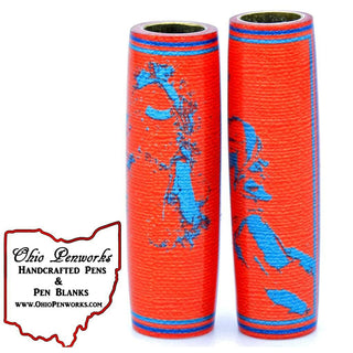 Football Pen Blank #38 - Orange & Aqua - Football Pen Kits