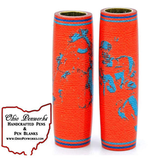 Football Pen Blank #38 - Orange & Aqua - Football Pen Kits