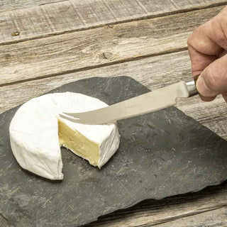 Stainless steel cheese knife hardware with custom turned handles. Split Knife