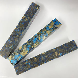 Blue/Gold Chip Acrylic Pen Blank