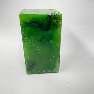Green resin Bottle Stopper with black swirl